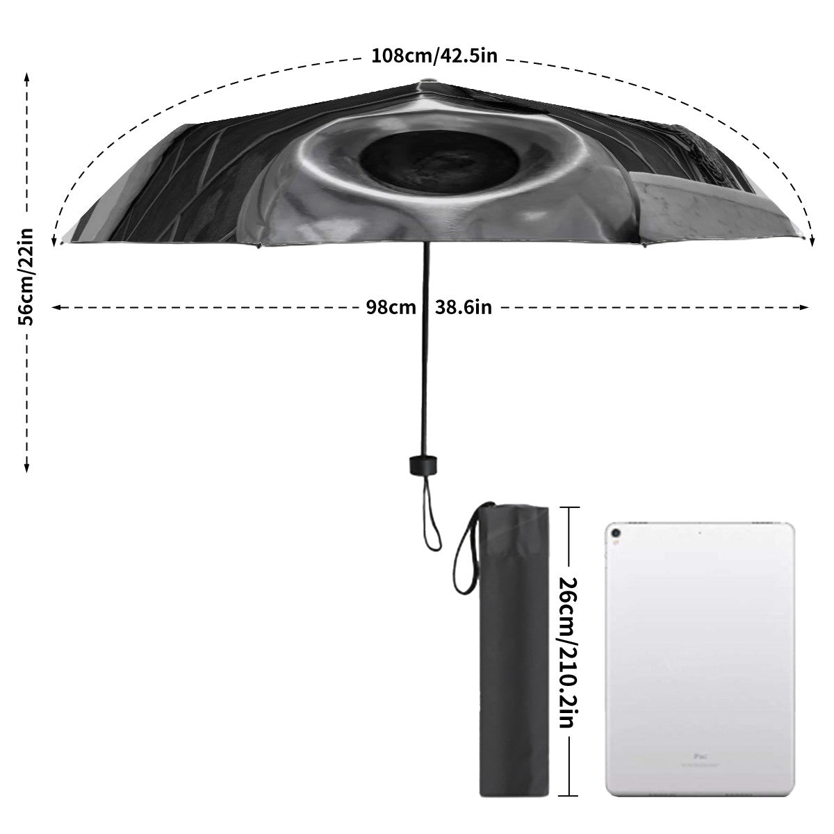 Parapluie Labaykanusuk Pierre noire anti-UV