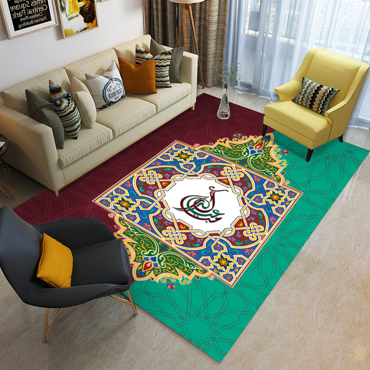 Tapis de prière et salon rectangulaire Aid Moubarak
