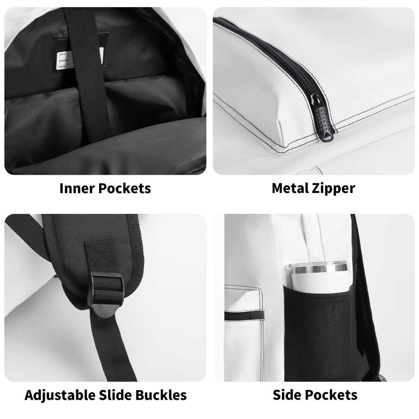 Sac à dos LABAYKANUSUK gris motif Kaaba minimaliste