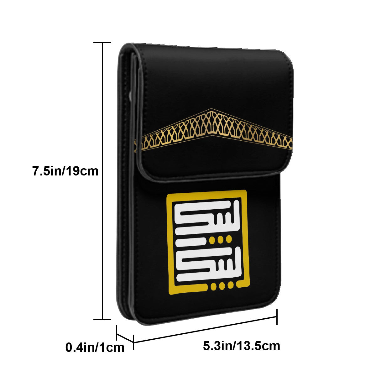 Porte-monnaie en cuir pour téléphone portable avec bandoulière Design Kaaba