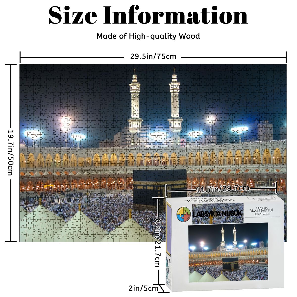Puzzles en bois 1000 pièces Makkah