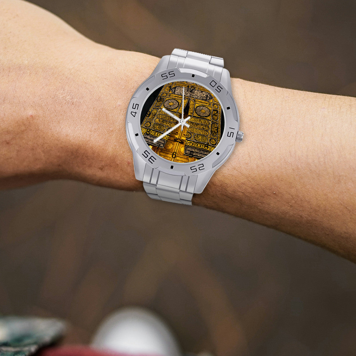 Montre classique en acier inoxydable Kaaba