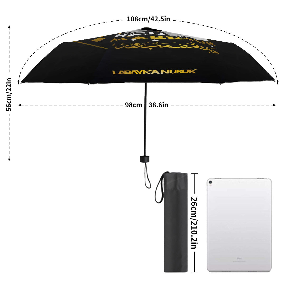 Parapluie Labaykanusuk Hajj Mabrour anti-UV