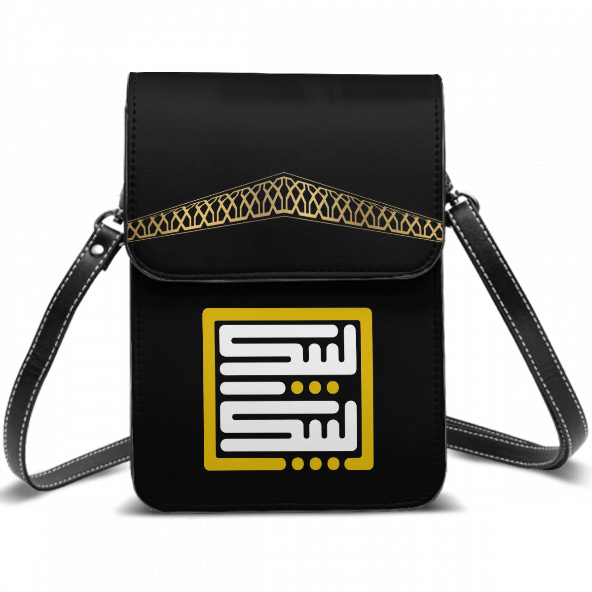 Porte-monnaie en cuir pour téléphone portable avec bandoulière Design Kaaba
