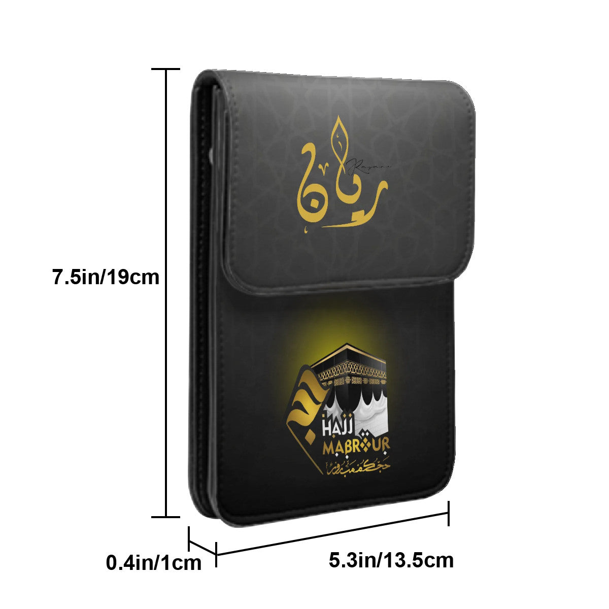 Sac à bandoulière Hajj Mabrour personnalisé prénom Arabe en cuir