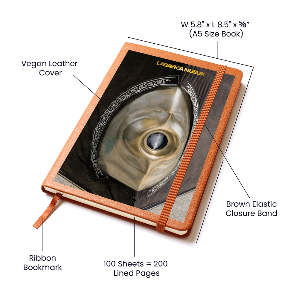 Bloc-notes Pierre Noire Hajar Al-Aswad Cuir Végétalien