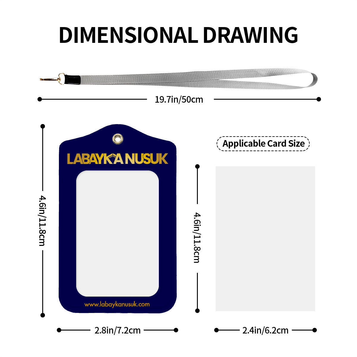 Porte-badge en cuir Kaaba