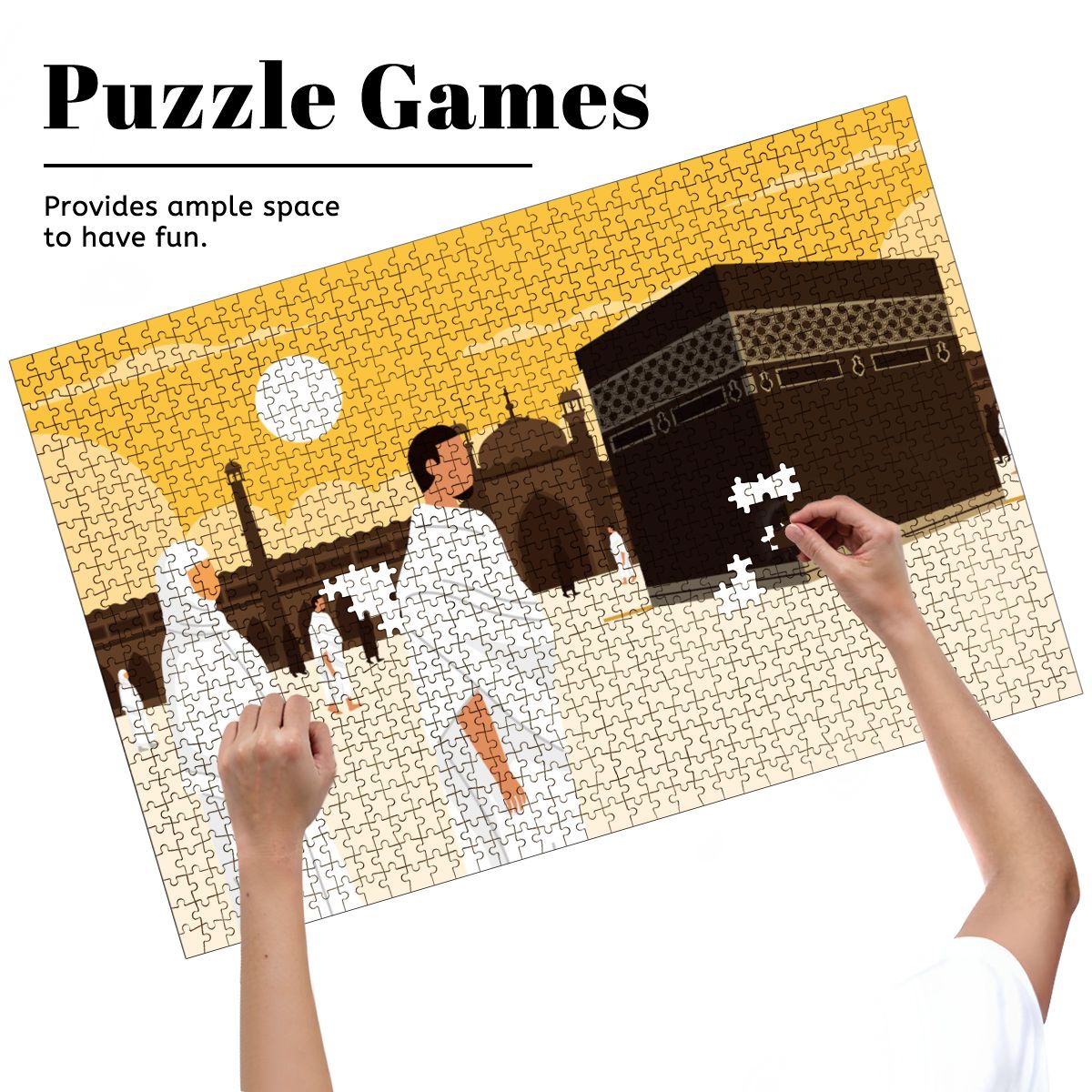 Puzzles en bois 1000 pièces pèlerins à la Mecque