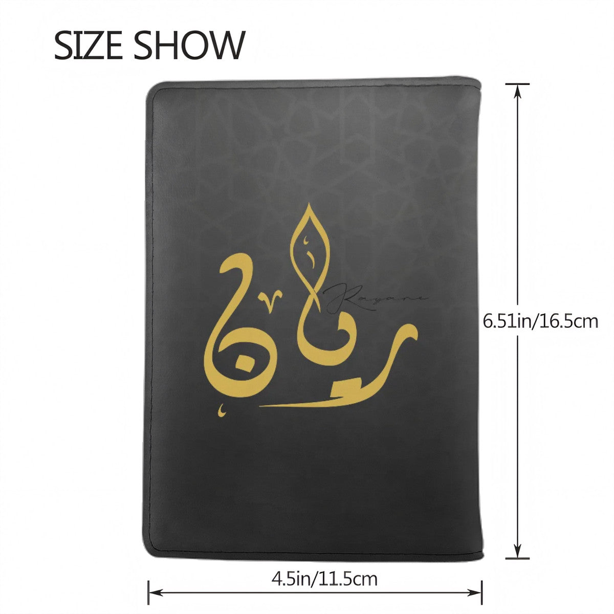 Porte-passeport Hajj Mabrour Personnalisé prénom calligraphie Arabe