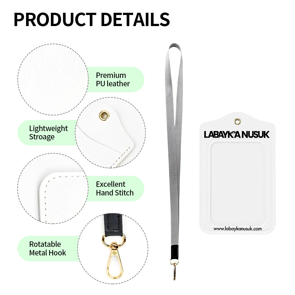 Porte-badge en cuir Labaykanusuk