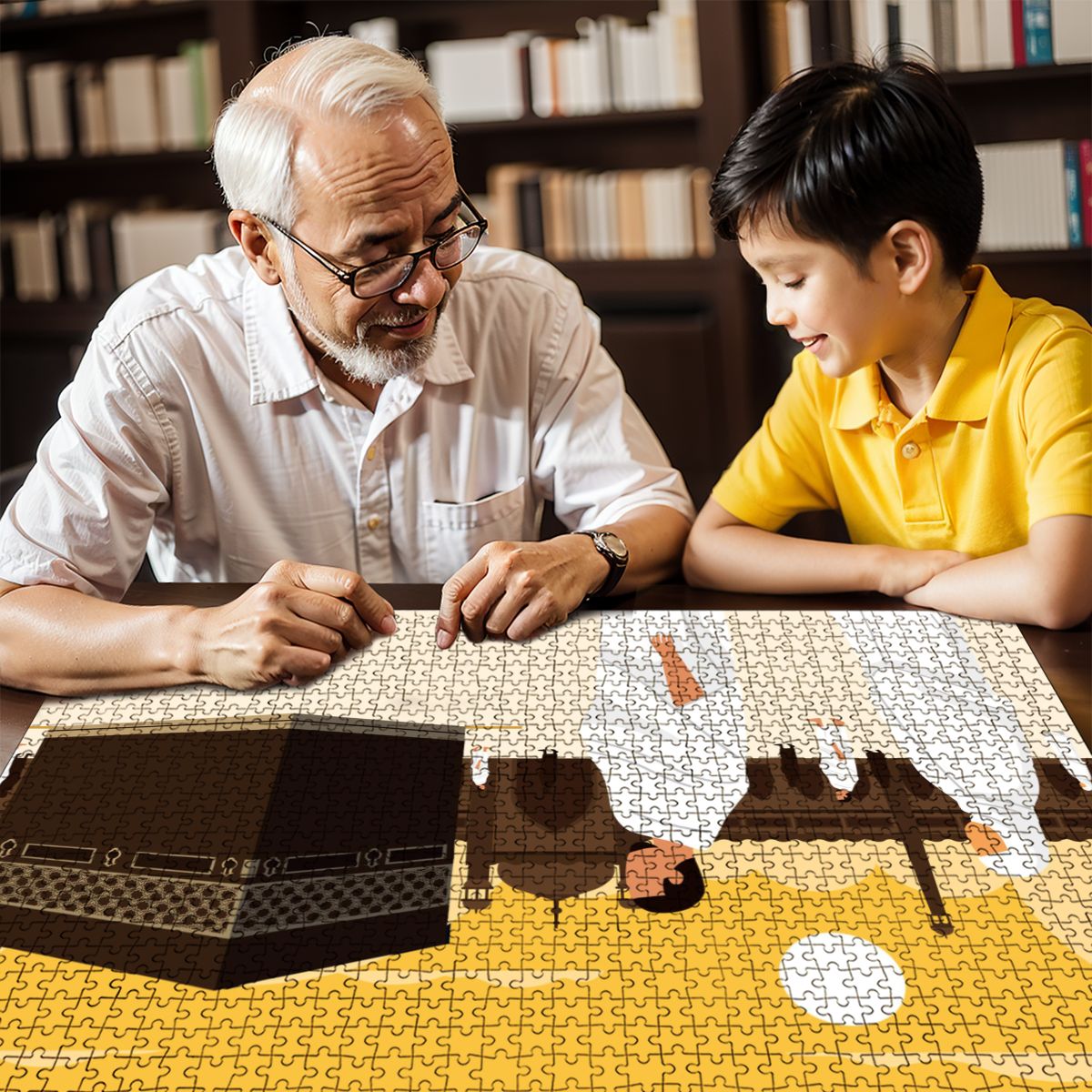 Puzzles en bois 1000 pièces pèlerins à la Mecque