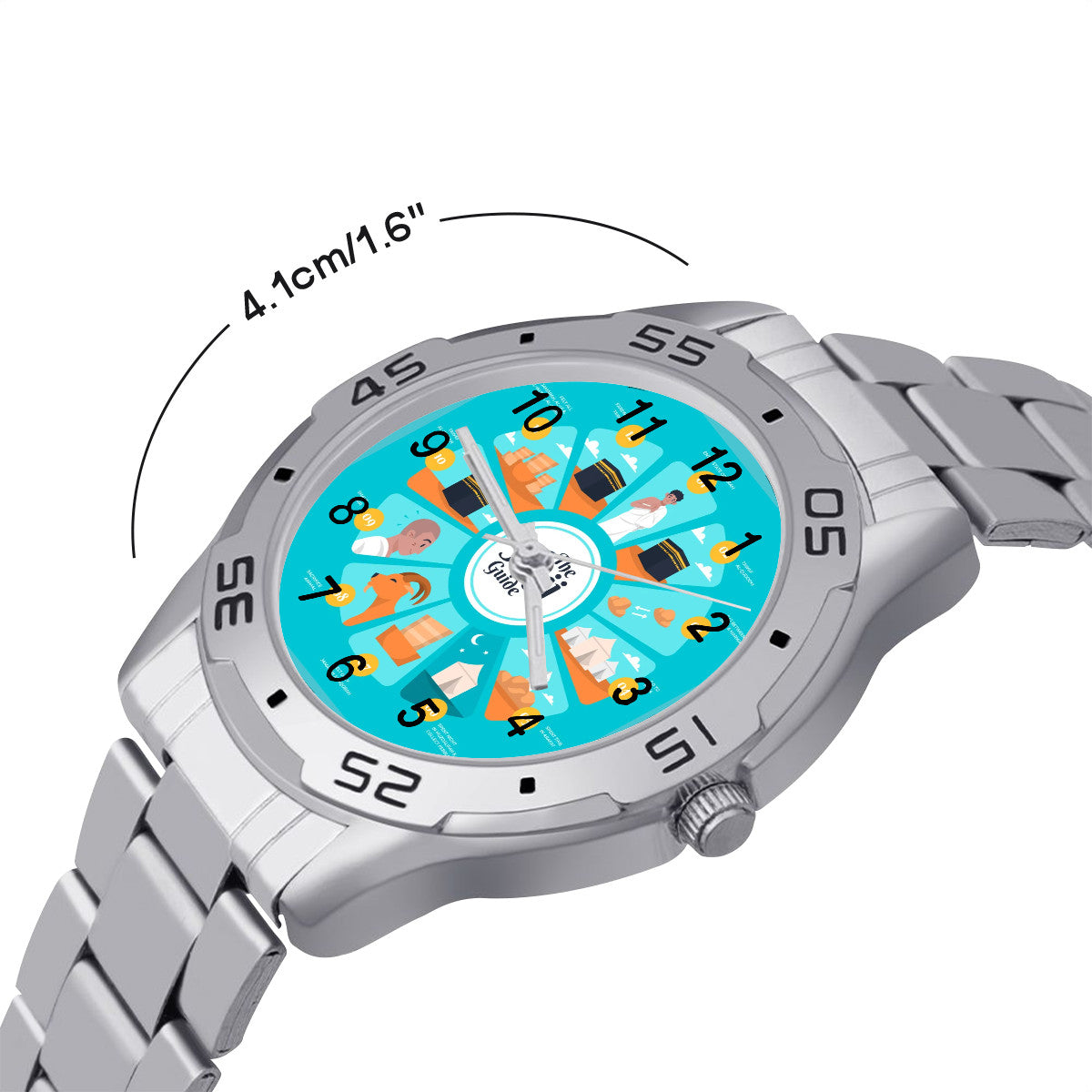 Montre guide du hajj en acier inoxydable