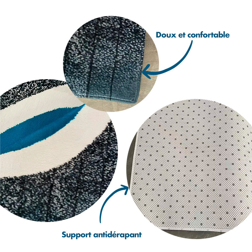 Tapis de prière et salon rectangulaire noir motif floral