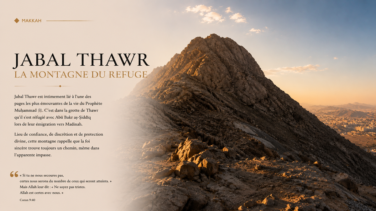 Jabal Thawr : la montagne du refuge pendant l’Hégire du Prophète ﷺ