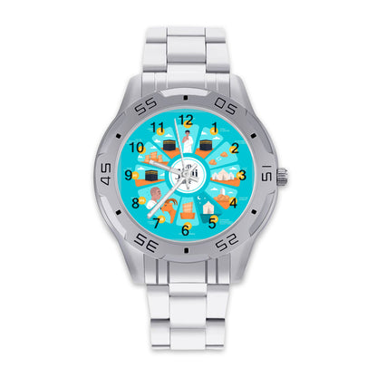 Montre guide du hajj en acier inoxydable
