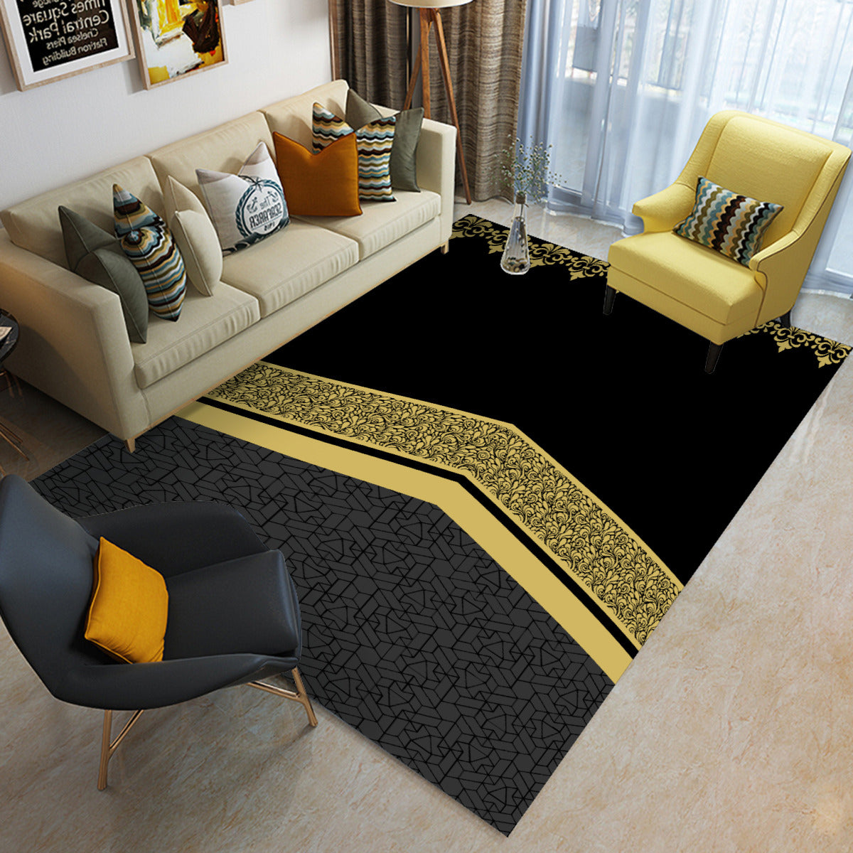 Tapis de prière pliable luxe Motif Kaaba