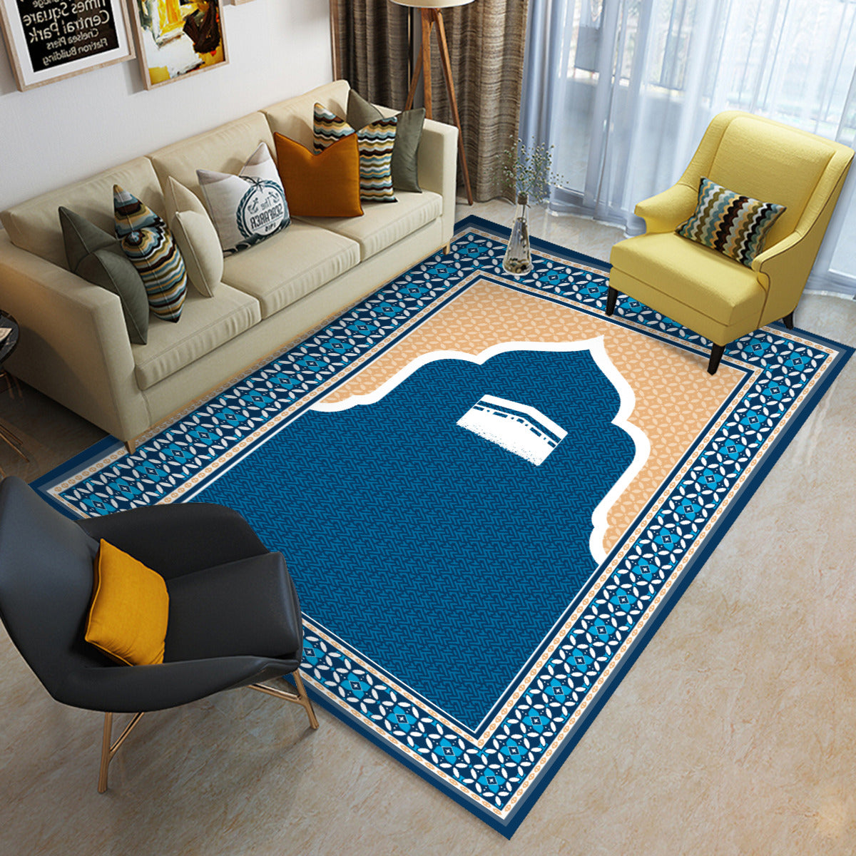 Tapis de prière Qibla epais pliable