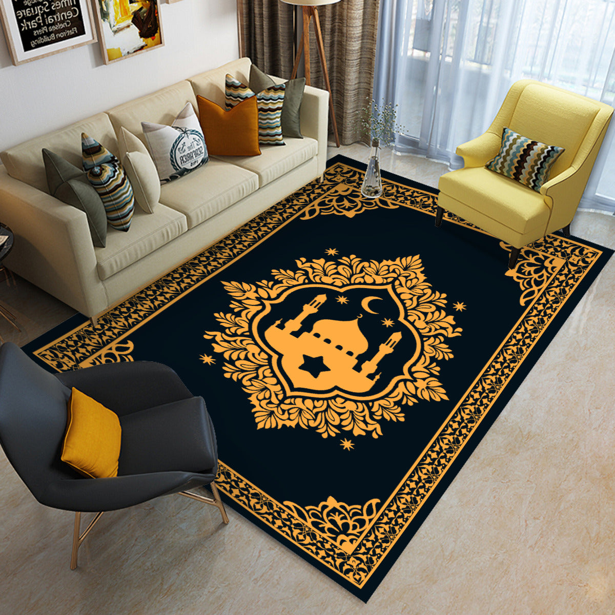 Tapis de prière/salon rectangulaire pliable Masjid nabawi illustration