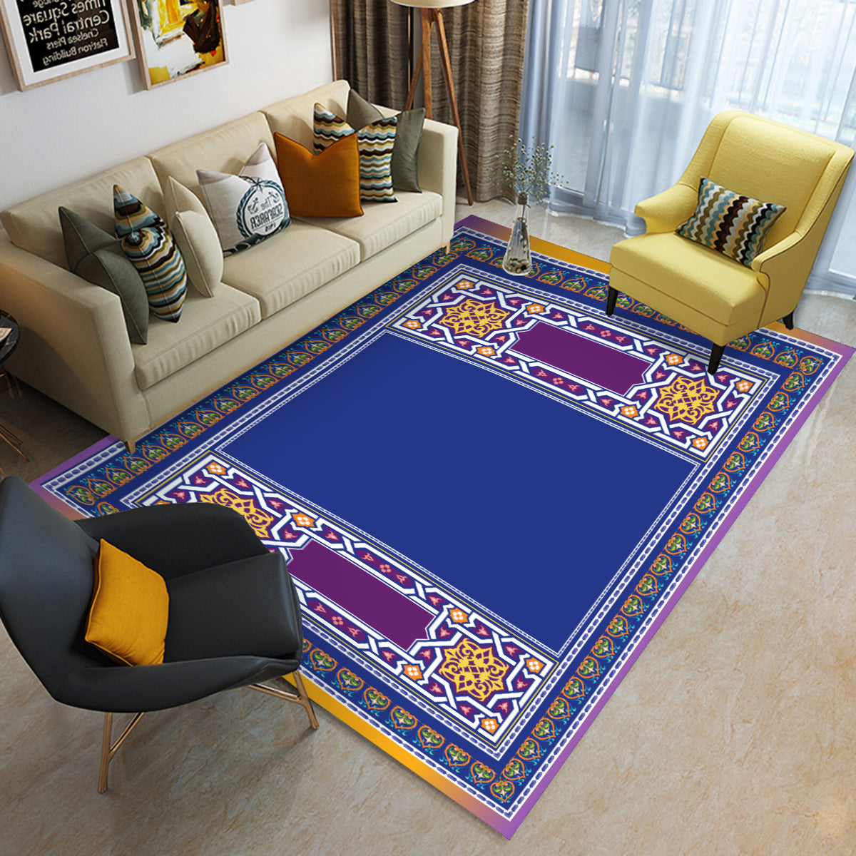Tapis de prière islamique motif careaux