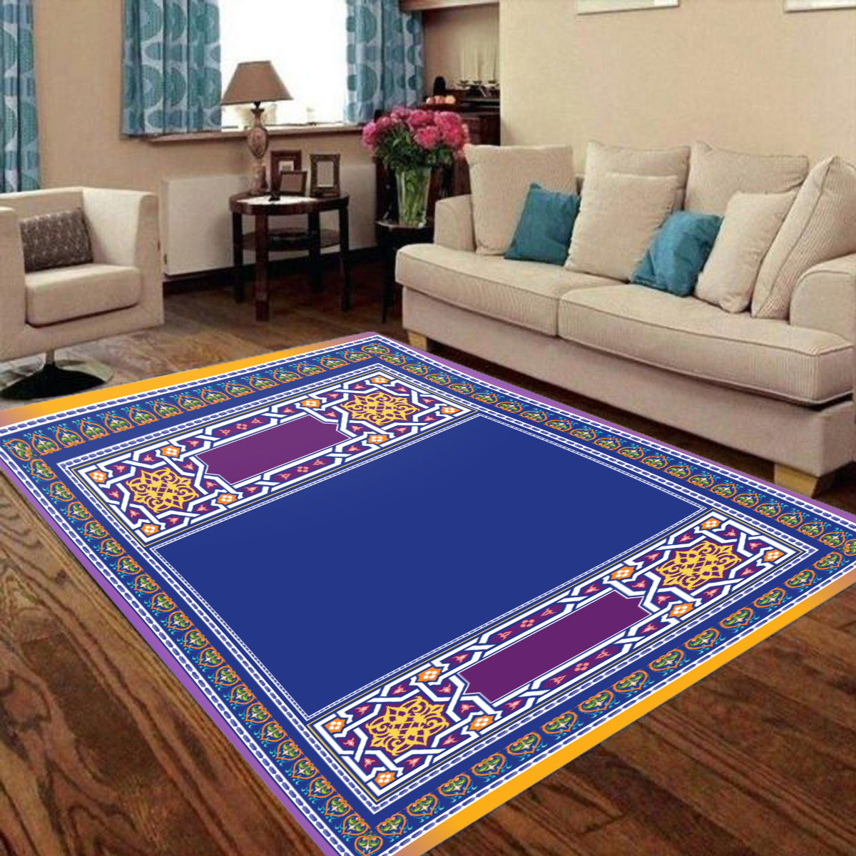 Tapis de prière islamique motif careaux