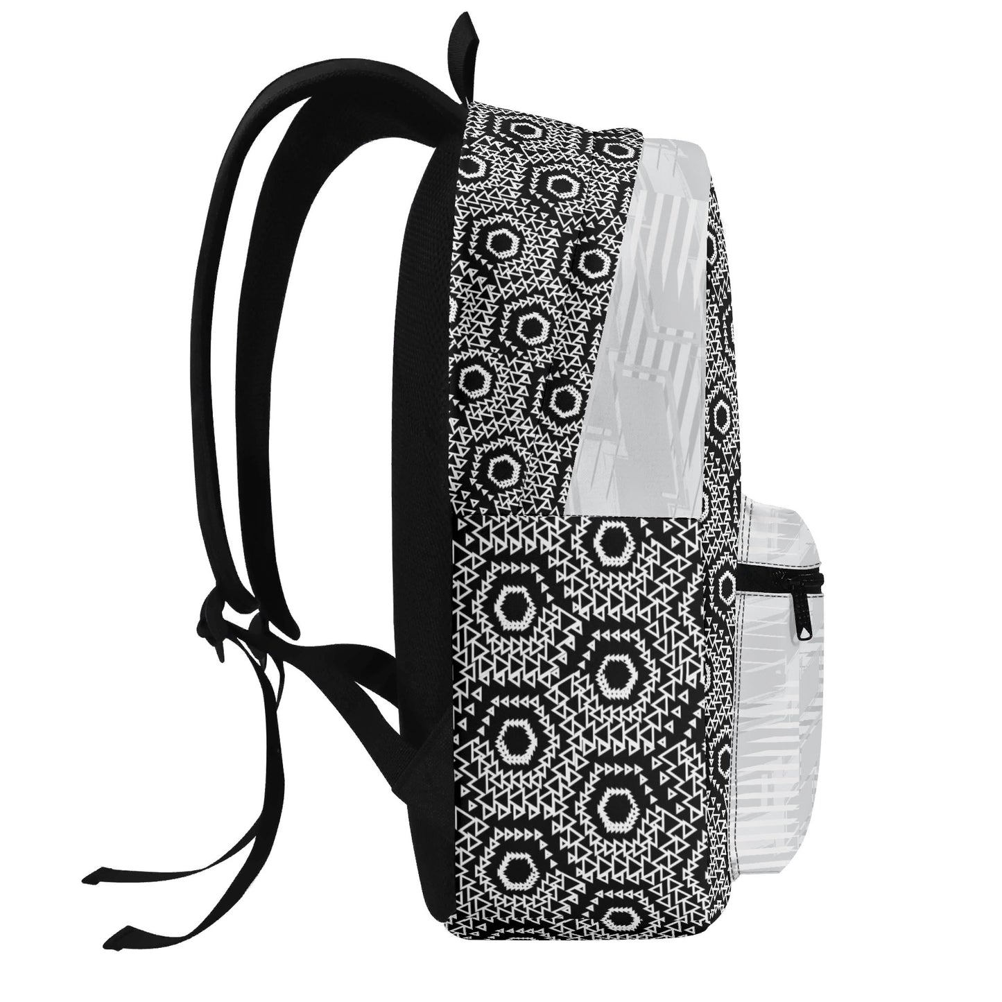 Sac à dos LABAYKANUSUK gris motif Kaaba minimaliste