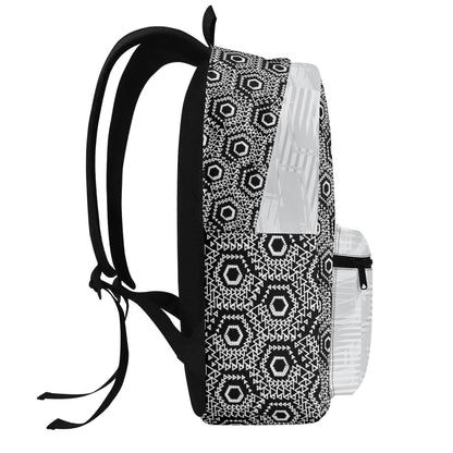 Sac à dos LABAYKANUSUK gris motif Kaaba minimaliste