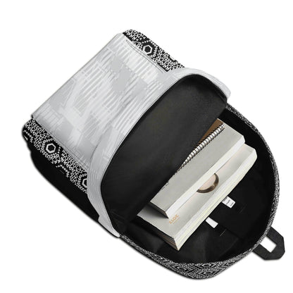 Sac à dos LABAYKANUSUK gris motif Kaaba minimaliste