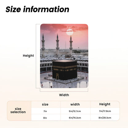Photo Kaaba couché de soleil en métal avec support