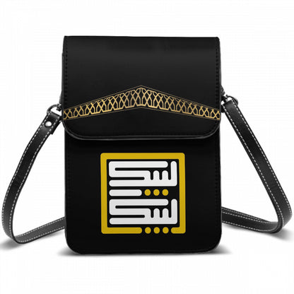 Porte-monnaie en cuir pour téléphone portable avec bandoulière Design Kaaba