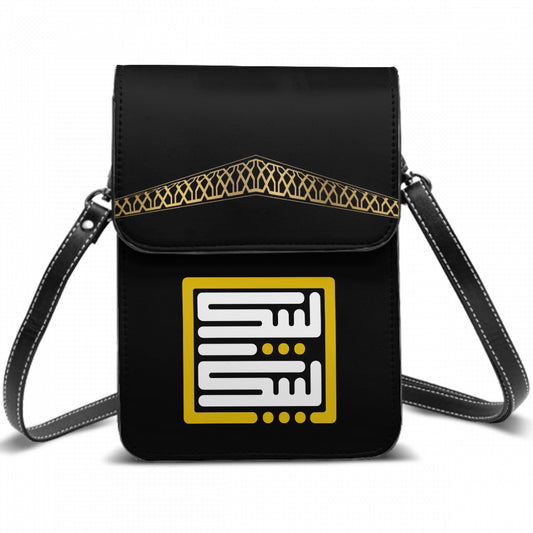 Porte-monnaie en cuir pour téléphone portable avec bandoulière Design Kaaba