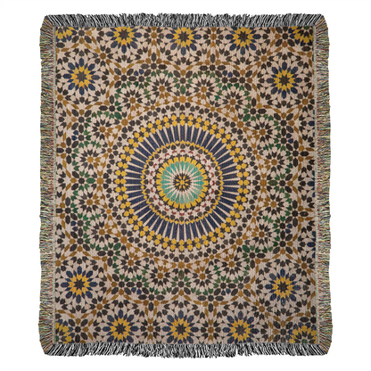 Tapis Couverture Zellige Marocain Tissée 100 % Coton