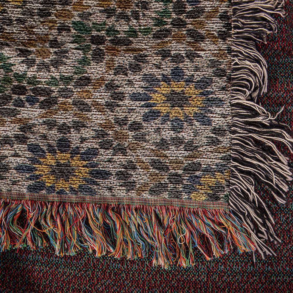 Tapis Couverture Zellige Marocain Tissée 100 % Coton