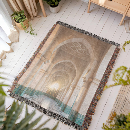 Tapis Couverture Voyage Hajj & Omra Tissée 100% coton