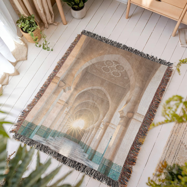 Tapis couverture voyage Hajj et Omra tissée 100 pour cent coton