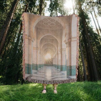 Tapis Couverture Voyage Hajj & Omra Tissée 100% coton