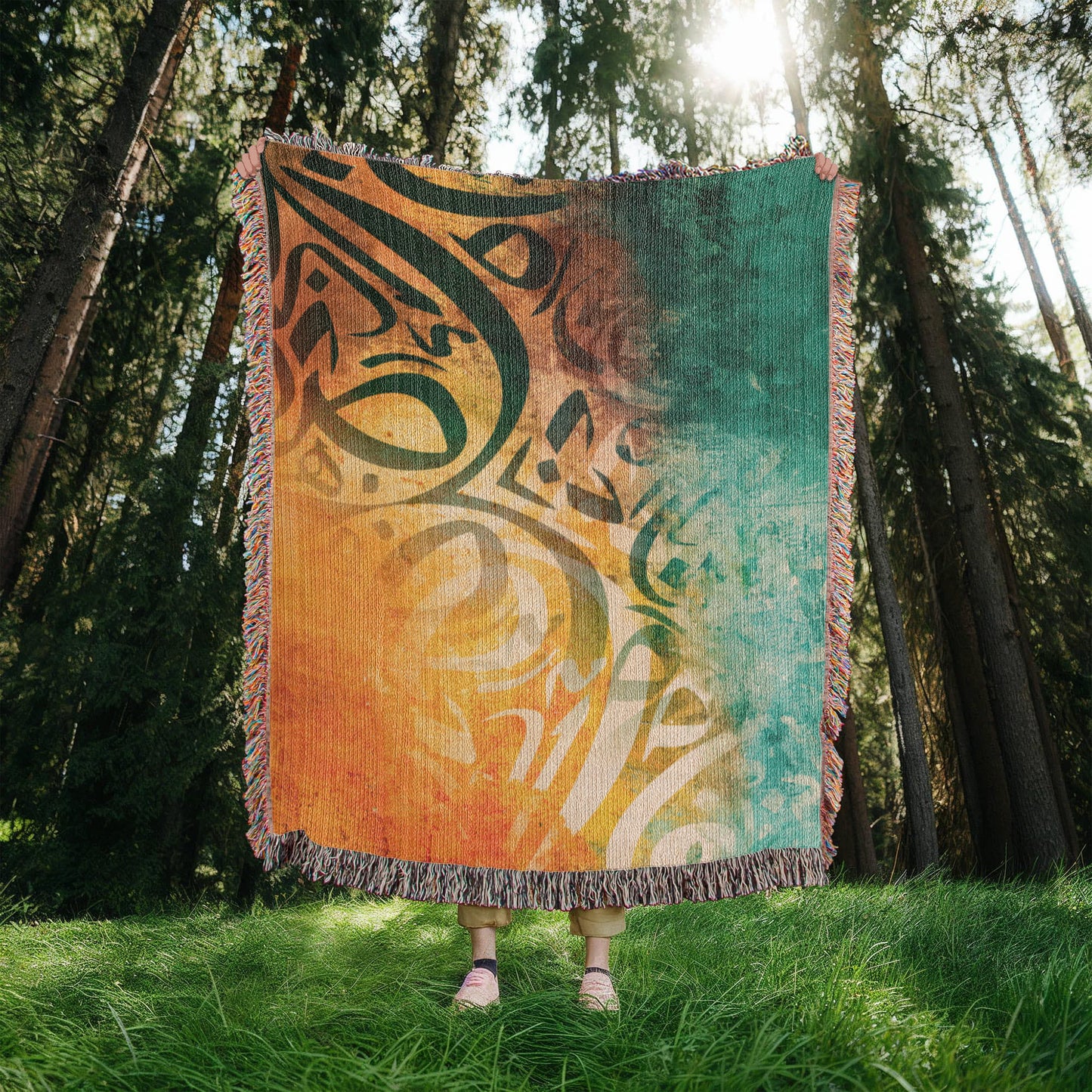 Tapis Couverture Calligraphie Spirituelle