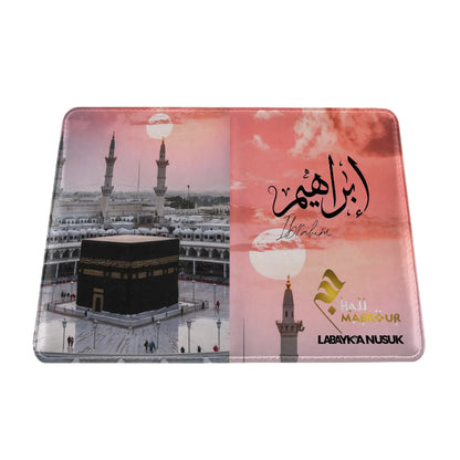 Porte-passeport Hajj Personnalisé prénom calligraphie Arabe